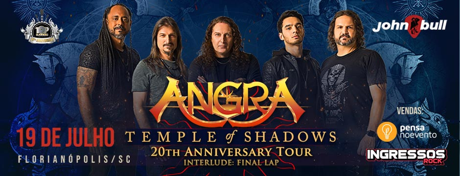 Angra - Temple of Shadows – 20th Anniversary Tour - dia 19 de julho de 2025 em Florianópolis/SC.